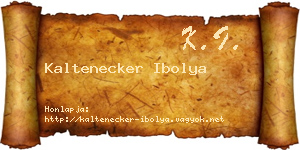 Kaltenecker Ibolya névjegykártya