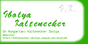 ibolya kaltenecker business card